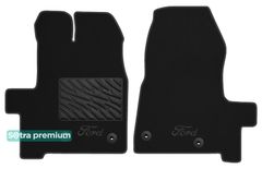 Двошарові килимки Sotra Premium Black для Ford Transit Custom (mkI)(вантажний або комбі)(1 ряд) 2018→ МКПП