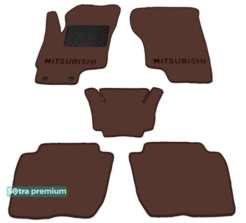 Двошарові килимки Sotra Premium Chocolate для Mitsubishi Outlander (mkIII)(PHEV) 2013-2021 - Фото 1