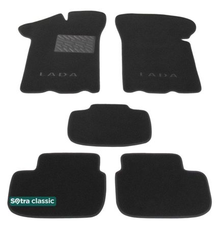 Двошарові килимки Sotra Classic Grey для Лада Самара (2108 / 2109 / 21099) 1990-2012 - Фото 1