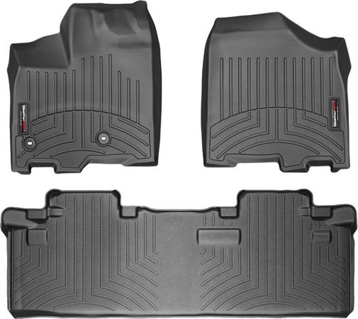 Коврики Weathertech Black для Toyota Sienna (mkIII)(1-2 row)(8 seats) 2013-2020 - Фото 1