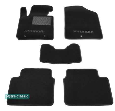 Двошарові килимки Sotra Classic Black для Hyundai Veloster (mkI) 2011-2018 - Фото 1