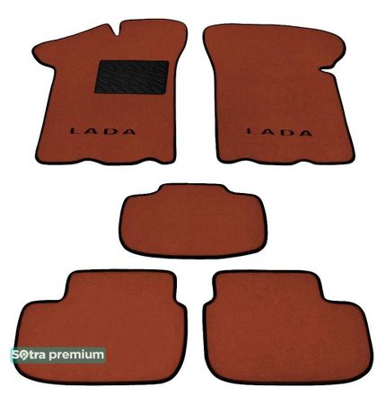 Двошарові килимки Sotra Premium Terracotta для Лада Самара (2108 / 2109 / 21099) 1990-2012 - Фото 1