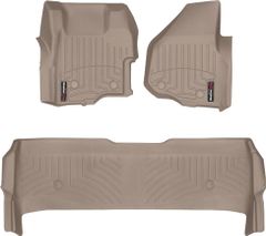 Коврики Weathertech Beige для Ford Super Duty (double cab)(mkIII)(with 4x4 shifter)(no dead pedal) 2011-2012 automatic