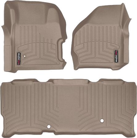 Коврики Weathertech Beige для Ford Super Duty (extended cab)(mkI)(with 4x4 shifter)(no PTO kit) 1999-2007 automatic - Фото 1