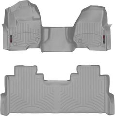 Коврики Weathertech Grey для Ford Super Duty (double cab)(mkIV)(no 4x4 shifter)(1 row - 1pc.)(1 row bench seats)(with storage under 2 row) 2017→