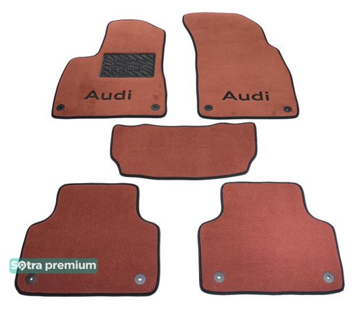 Двошарові килимки Sotra Premium Terracotta для Audi Q7/SQ7 (mkII)(1-2 ряд)(2 ряд з кліпсами) 2015→ - Фото 1