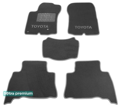 Двухслойные коврики Sotra Premium Grey для Toyota Land Cruiser Prado (J150)(1-2 ряд) 2009-2013 - Фото 1