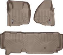 Коврики Weathertech Beige для Ford Super Duty (extended cab)(mkIII)(no 4x4 shifter)(1 row - 2pcs.)(no dead pedal) 2011-2012 automatic - Фото 1