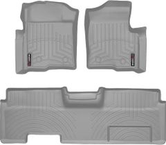 Коврики WeatherTech Grey для Ford F-150 (mkXII)(extended cab)(no 4x4 shifter)(not full console or no console)(with air vents to 2 row)(4 fixing posts) 2010-2014