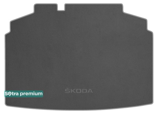 Двошарові килимки Sotra Premium Grey для Skoda Fabia (mkIII)(хетчбек)(нижній рівень)(без запаски)(багажник) 2021→ - Фото 1