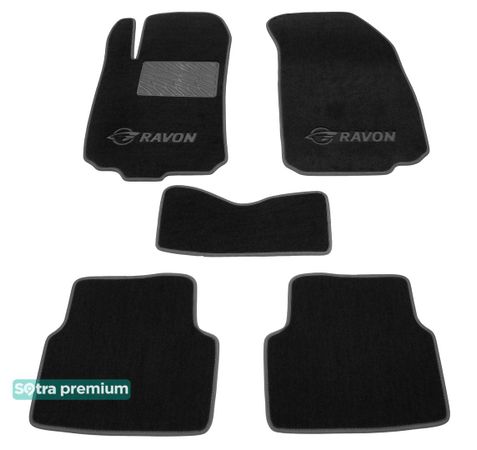 Двошарові килимки Sotra Premium Black для Daewoo Ravon R4 (mkI) 2015→ - Фото 1