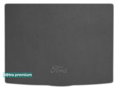 Двухслойные коврики Sotra Premium Grey для Ford Focus (mkIV)(хетчбэк)(верхний)(с запаской)(багажник) 2018→