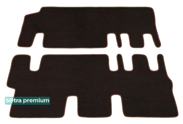 Двошарові килимки Sotra Premium Chocolate для Volkswagen Caravelle (T5;T6)(одні розсувні двері)(2-3 ряд) 2003→ - Фото 1