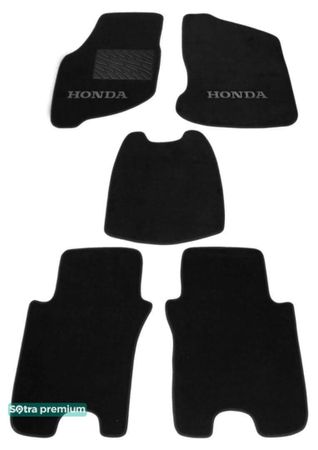 Двошарові килимки Sotra Premium Black для Honda Jazz / Fit (mkII) 2002-2004 - Фото 1