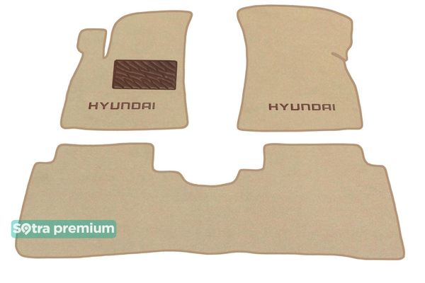 Двошарові килимки Sotra Premium Beige для Hyundai Santa Fe (mkI) 2000-2006 - Фото 1
