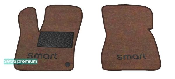 Двухслойные коврики Sotra Premium Chocolate для Smart ForTwo (W453) 2014→ - Фото 1