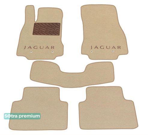 Двошарові килимки Sotra Premium Beige для Jaguar XF (mkI-mkII)(4 люверса) 2008-2015 - Фото 1