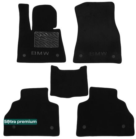 Двошарові килимки Sotra Premium Black для BMW X7 (G07)(1-2 ряд) 2018→ - Фото 1