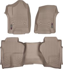 Коврики WeatherTech Beige для Chevrolet Silverado (mkIII)(extended cab)(no 4x4 shifter)(with full console) 2014→