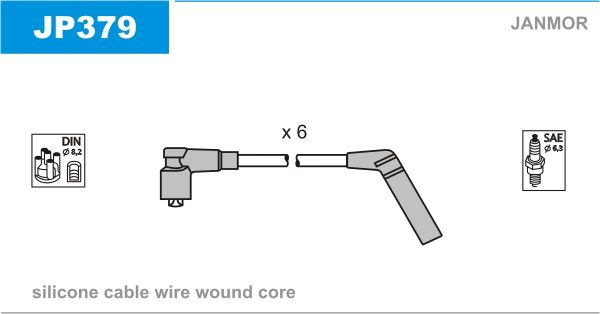 Провода зажигания Janmor JP379 для Hyundai Galloper 3.0 V6 (G6AT) - Фото 1