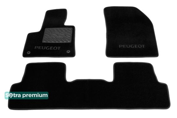 Двошарові килимки Sotra Premium Black для Peugeot 3008 (mkII) 2016→ - Фото 1