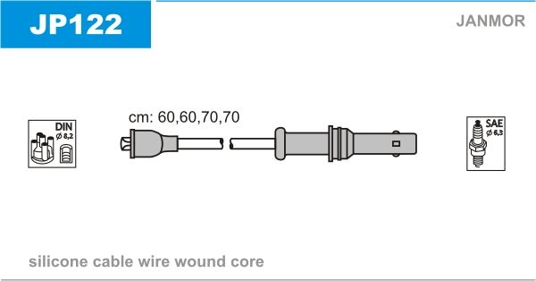 Дроти запалювання Janmor JP122 для Subaru Forester 2.0 (EJ20) / Impreza 1.6 / 1.6 4WD (EJ16) - Фото 1