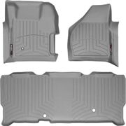 Коврики Weathertech Grey для Ford Super Duty (extended cab)(mkII)(with 4x4 shifter) 2008-2010 automatic - Фото 1