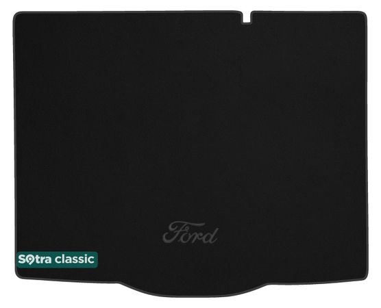 Двошарові килимки Sotra Classic Black для Ford Focus (mkIV)(хетчбек)(нижній)(з докаткою)(багажник) 2018→ - Фото 1