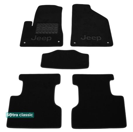 Двошарові килимки Sotra Classic Black для Jeep Cherokee (mkV)(KL) 2014→ - Фото 1