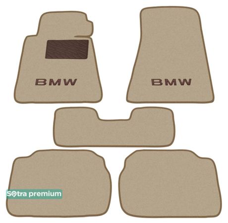 Двошарові килимки Sotra Premium Beige для BMW 5-series (E34) 1988-1995 - Фото 1