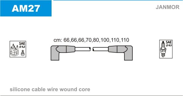 Дроти запалювання Janmor AM27 для Chevrolet Corvette 5.7 - Фото 1