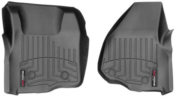 Коврики Weathertech Black для Ford Super Duty (extended & double cab)(mkIII)(no 4x4 shifter)(no dead pedal)(2 pcs.)(1 row) 2011-2012 automatic - Фото 1