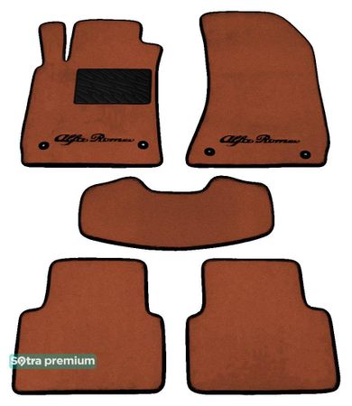 Двошарові килимки Sotra Premium Terracotta для Alfa Romeo 159 (mkI)(без кліпс на 2 ряді) 2004-2011 - Фото 1