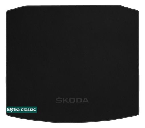 Двошарові килимки Sotra Classic Black для Skoda Kodiaq (mkI)(без дворівневої підлоги)(без запаски/докатки)(багажник) 2016→ - Фото 1