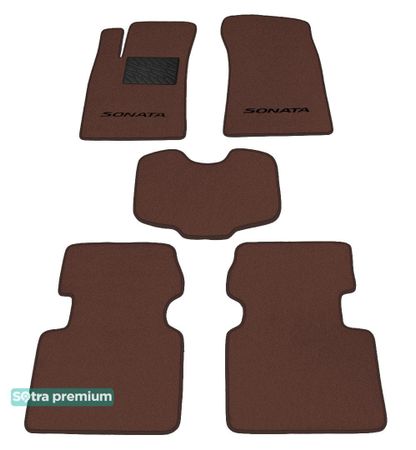 Двошарові килимки Sotra Premium Chocolate для Hyundai Sonata (mkV) 2004-2009 - Фото 1
