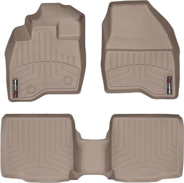 Коврики Weathertech Beige для Ford Explorer (mkV)(1-2 row)(2 row bucket seats with console) 2015-2016 - Фото 1