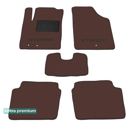 Двошарові килимки Sotra Premium Chocolate для Hyundai i10 (mkI) 2007-2014 - Фото 1