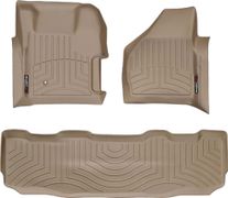 Коврики Weathertech Beige для Ford Super Duty (double cab)(mkII)(with 4x4 shifter) 2008-2010 automatic - Фото 1