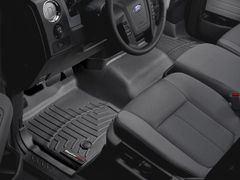 Коврики WeatherTech Black для Ford F-150 (mkXII)(all cabs)(no 4x4 shifter)(with not full console)(with air vents to 2 row)(2 fixing posts)(1 pc)(1 row) 2010-2014 - Фото 2