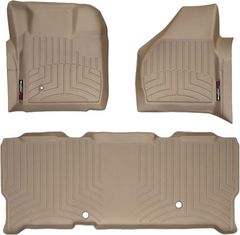 Коврики Weathertech Beige для Ford Super Duty (extended cab)(mkII)(no 4x4 shifter)(1 row - 2pcs.) 2008-2010 automatic