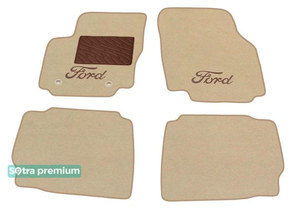 Двошарові килимки Sotra Premium Beige для Ford Mondeo (mkIV) 2007-2011 - Фото 1