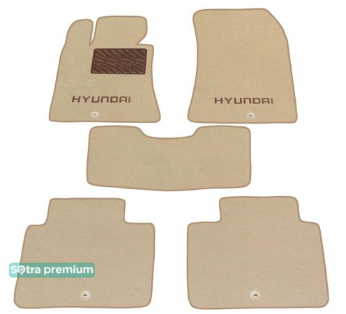 Двошарові килимки Sotra Premium Beige для Hyundai Genesis (mkI) 2008-2011 - Фото 1