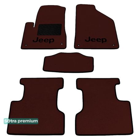 Двошарові килимки Sotra Premium Chocolate для Jeep Cherokee (mkV)(KL) 2014→ - Фото 1