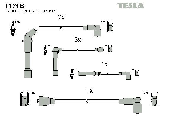 Провода зажигания Tesla T121B для Nissan Pathfinder 3.0 (VG30E; VG30I) - Фото 2