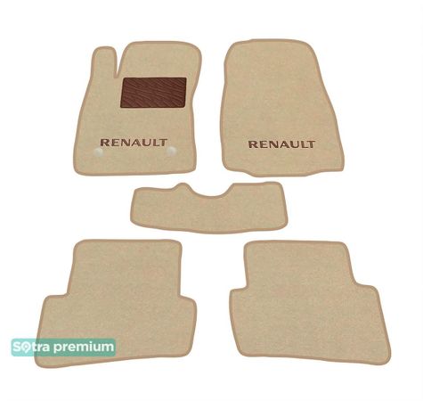Двошарові килимки Sotra Premium Beige для Renault Captur (mkI) 2013-2019 - Фото 1