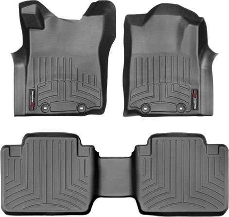 Коврики Weathertech Black для Toyota Tacoma (extended cab)(mkII)(with storage boxes on 2 row) 2012-2015 - Фото 1