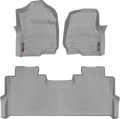 Коврики Weathertech Grey для Ford Super Duty (double cab)(mkIV)(1 row bucket seats)(with storage under 2 row) 2017→