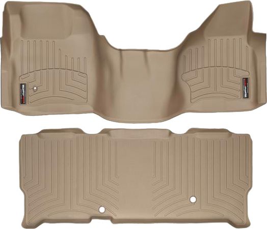 Коврики Weathertech Beige для Ford Super Duty (extended cab)(mkII)(no 4x4 shifter)(1 row - 1pc.) 2008-2010 automatic - Фото 1