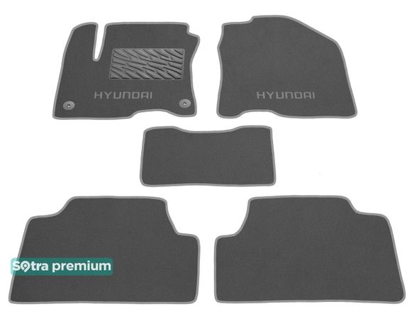 Двошарові килимки Sotra Premium Grey для Hyundai Kona (mkI)(електро) 2017→ - Фото 1