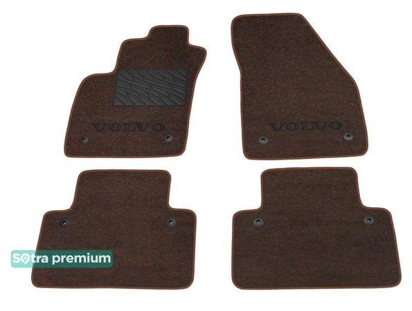 Двошарові килимки Sotra Premium Chocolate для Volvo S40 (mkII) / V50 (mkI) 2004-2011 МКПП - Фото 1